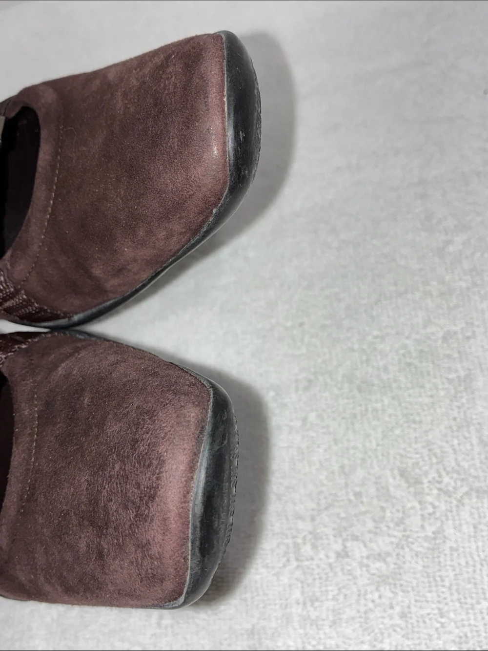 Stuart Weitzman Dark Brown Suede Mid Heel Pumps with Sling Accent